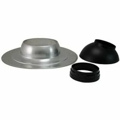 BUDERUS Flachdach-Klebeflansch Für Luft-/Abgas-Dachdurchf. Senkrecht - Ø 125 Mm - 0° Bis 15° Verstellbar - H 120 Mm