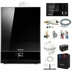 Buderus GB192i Logaplus Gas-Brennwert Heizungspaket W50S Mit Regelung RC310 In Schwarz + WE4.1 Für Mischkreis, 25 KW
