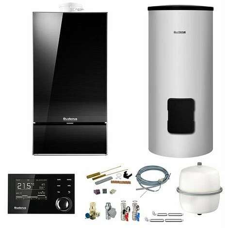 Buderus GB182i Logaplus Gas-Brennwert Heizungspaket W42 Mit Regelung RC310 In Schwarz Und SU160 Speicher, 24 KW 3 Buderus GB182i Logaplus Gas-Brennwert Heizungspaket W42 Mit Regelung RC310 In Schwarz Und SU160 Speicher, 24 KW