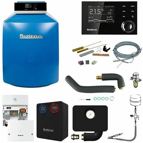 Buderus GB125 Logaplus Öl-Brennwert Heizungspaket K33S Mit Regelung RC310 Und Mischermodul, 35 KW 3 Buderus GB125 Logaplus Öl-Brennwert Heizungspaket K33S Mit Regelung RC310 Und Mischermodul, 35 KW