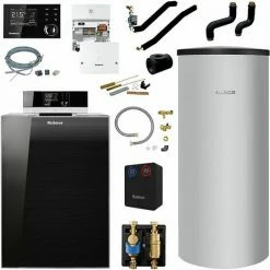 Buderus KB195i Logaplus Öl-Brennwert Heizungspaket K80 Mit Regelung RC310, Mischermodul Und Warmwasserspeicher SU 200, 15 KW