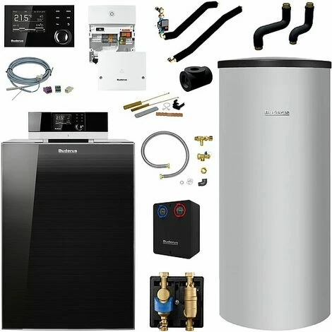 Buderus KB195i Logaplus Öl-Brennwert Heizungspaket K80 Mit Regelung RC310, Mischermodul Und Warmwasserspeicher SU 200, 19 KW 3 Buderus KB195i Logaplus Öl-Brennwert Heizungspaket K80 Mit Regelung RC310, Mischermodul Und Warmwasserspeicher SU 200, 19 KW