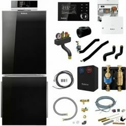 Buderus KB195i Logaplus Öl-Brennwert Heizungspaket K78 Mit Regelung RC310, Mischermodul Und Warmwasserspeicher L 200, 25 KW