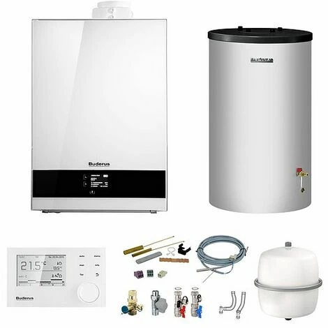 Buderus GB192i Logaplus Gas-Brennwert Heizungspaket W50 Mit Regelung RC310 In Weiß Und S120 Speicher, 25 KW 3 Buderus GB192i Logaplus Gas-Brennwert Heizungspaket W50 Mit Regelung RC310 In Weiß Und S120 Speicher, 25 KW