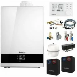 Buderus GB192i Logaplus Gas-Brennwert Heizungspaket W50S Mit Regelung RC310 In Weiß + WE6.1 Für Heiz- & Mischkreis, 25 KW