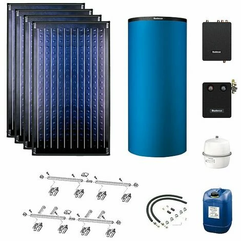 Buderus Solaranlage Logaplus S77 - 4 Kollektoren (9,48m²) SKN4.0-s Mit Pufferspeicher PNR750 Blau Und Frischwasserstation - 7739610777 3 Buderus Solaranlage Logaplus S77 - 4 Kollektoren (9,48m²) SKN4.0-s Mit Pufferspeicher PNR750 Blau Und Frischwasserstation - 7739610777