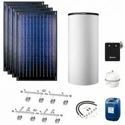 Buderus Solaranlage Logaplus S75 - 4 Kollektoren (9,48m²) SKN4.0-s Mit Kombispeicher Logalux P750 S Weiß - 7739612882