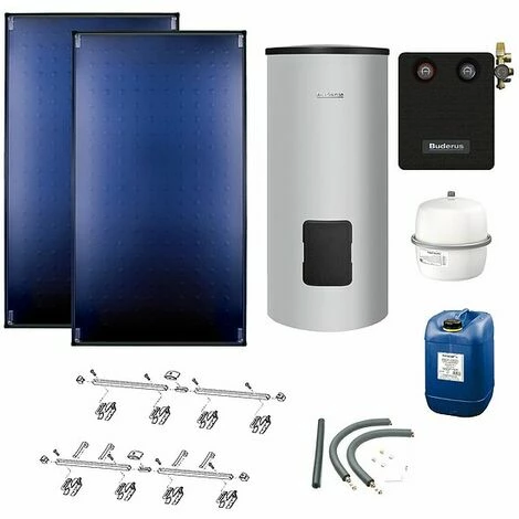 Buderus Solaranlage Logaplus S86 - 2 Kollektoren (5,1m²) SKT1.0-s Mit Solarspeicher Logalux SM300-C Silber - 7739612842 3 Buderus Solaranlage Logaplus S86 - 2 Kollektoren (5,1m²) SKT1.0-s Mit Solarspeicher Logalux SM300-C Silber - 7739612842
