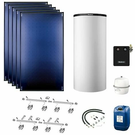 Buderus Solaranlage Logaplus S90 - 5 Kollektoren (15,3m²) SKT1.0-s mit Kombispeicher Logalux P750 S weiß - 7739612894 Buderus Solaranlage Logaplus S90 - 5 Kollektoren (15,3m²) SKT1.0-s Mit Kombispeicher Logalux P750 S Weiß - 7739612894 -BUDERUS GESCHÄFT 53304003 1