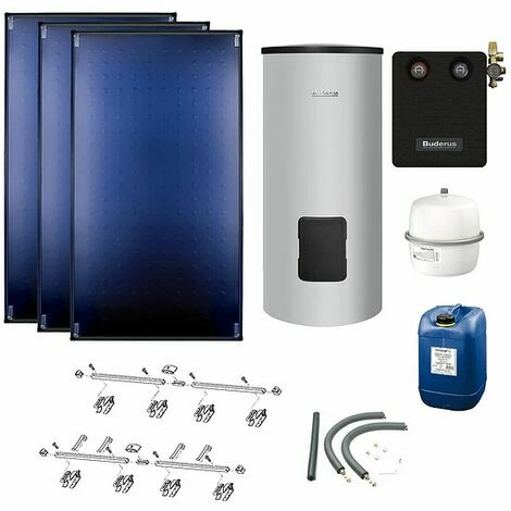 Buderus Solaranlage Logaplus S86 - 3 Kollektoren (7,65m²) SKT1.0-s Mit Solarspeicher Logalux SM400-B Silber - 7739618399 2 Buderus Solaranlage Logaplus S86 - 3 Kollektoren (7,65m²) SKT1.0-s Mit Solarspeicher Logalux SM400-B Silber - 7739618399