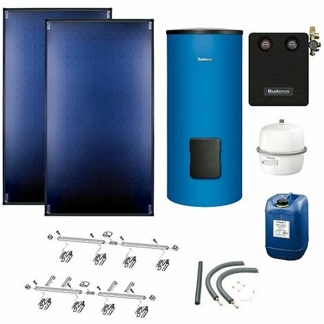 Buderus Solaranlage Logaplus S86 - 2 Kollektoren (5,1m²) SKT1.0-s Mit Solarspeicher Logalux SM300-C Blau - 7739602995 3 Buderus Solaranlage Logaplus S86 - 2 Kollektoren (5,1m²) SKT1.0-s Mit Solarspeicher Logalux SM300-C Blau - 7739602995