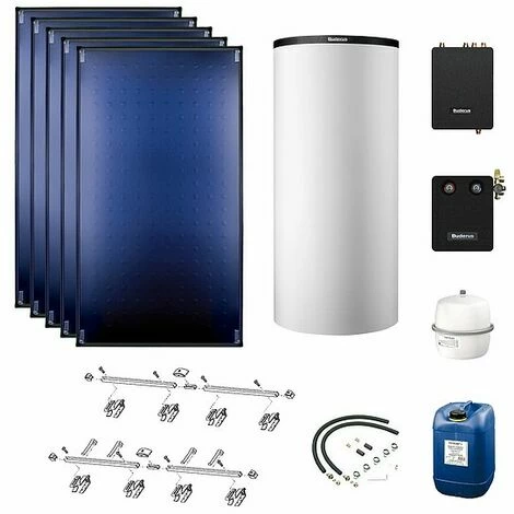 Buderus Solaranlage Logaplus S94 - 5 Kollektoren (12,75m²) SKT1.0-s Mit Pufferspeicher PNR750 Weiß Und Frischwasserstation - 7739610794 3 Buderus Solaranlage Logaplus S94 - 5 Kollektoren (12,75m²) SKT1.0-s Mit Pufferspeicher PNR750 Weiß Und Frischwasserstation - 7739610794