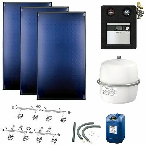 Buderus Solaranlage Logaplus S95 - 3 Kollektoren (7,65m²) SKT1.0-s - KS0110 SC20/2 - Aufdachmontage - 7739609531 3 Buderus Solaranlage Logaplus S95 - 3 Kollektoren (7,65m²) SKT1.0-s - KS0110 SC20/2 - Aufdachmontage - 7739609531