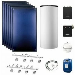 Buderus Solaranlage Logaplus S94 - 6 Kollektoren (15,3m²) SKT1.0-s Mit Pufferspeicher PNR1000 Weiß Und Frischwasserstation - 7739610798
