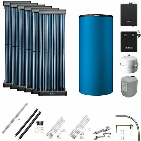 Buderus Solaranlage Logaplus S83 - 6 Kollektoren (7,32m²) SKR10 CPC Mit Pufferspeicher PNR750 Blau Und Frischwasserstation - 7739610771 3 Buderus Solaranlage Logaplus S83 - 6 Kollektoren (7,32m²) SKR10 CPC Mit Pufferspeicher PNR750 Blau Und Frischwasserstation - 7739610771