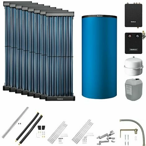 Buderus Solaranlage Logaplus S83 - 8 Kollektoren (9,76m²) SKR10 CPC Mit Pufferspeicher PNR750 Blau Und Frischwasserstation - 7739610773 3 Buderus Solaranlage Logaplus S83 - 8 Kollektoren (9,76m²) SKR10 CPC Mit Pufferspeicher PNR750 Blau Und Frischwasserstation - 7739610773