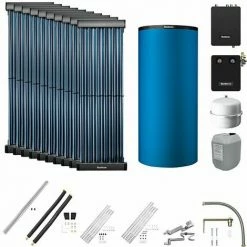 Titelseite 12 Buderus Solaranlage Logaplus S83 - 10 Kollektoren (12,2m²) SKR10 CPC Mit Pufferspeicher PNR1000 Blau Und Frischwasserstation - 7739610775