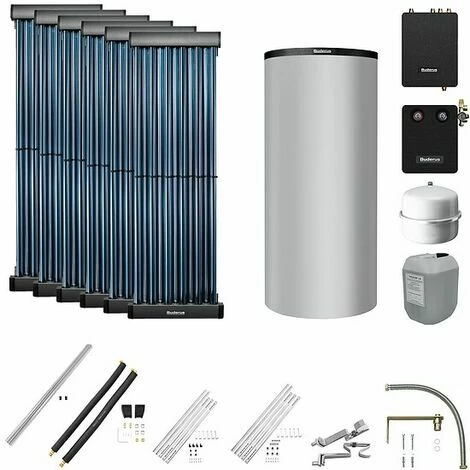 Buderus Solaranlage Logaplus S83 - 6 Kollektoren (7,32m²) SKR10 CPC Mit Pufferspeicher PNR750 Silber Und Frischwasserstation - 7739613007 3 Buderus Solaranlage Logaplus S83 - 6 Kollektoren (7,32m²) SKR10 CPC Mit Pufferspeicher PNR750 Silber Und Frischwasserstation - 7739613007