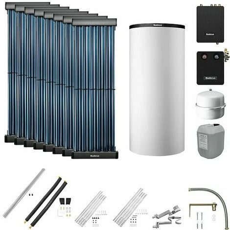 Buderus Solaranlage Logaplus S83 - 8 Kollektoren (9,76m²) SKR10 CPC mit Pufferspeicher PNR750 weiß und Frischwasserstation - 7739610774 Buderus Solaranlage Logaplus S83 - 8 Kollektoren (9,76m²) SKR10 CPC Mit Pufferspeicher PNR750 Weiß Und Frischwasserstation - 7739610774 -BUDERUS GESCHÄFT 53996972 1