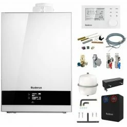 Buderus GB192i Logaplus Gas-Brennwert Heizungspaket W50S Mit Regelung RC310 + WE2.1 Für Heizkreis, 35 KW