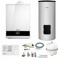 Buderus GB192i Logaplus Gas-Brennwert Heizungspaket W50 Mit Regelung RC310 Und SU300 Speicher, 35 KW