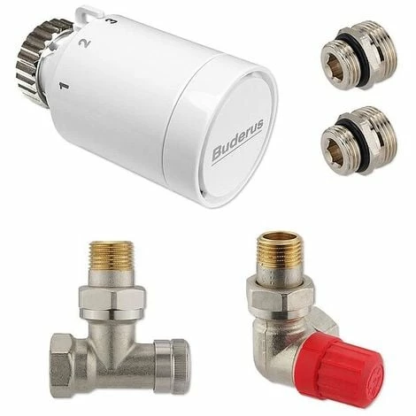 BUDERUS Anschluss-Set Für Vertikal- & Badheizkörper - Winkel-Eck, Thermostatventil Zur Seite, Rechts 3 BUDERUS Anschluss-Set Für Vertikal- & Badheizkörper - Winkel-Eck, Thermostatventil Zur Seite, Rechts