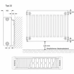 Buderus Logatrend C-Profil Kompakt-Heizkörper H 600 Mm L 800 Mm Typ 22 - 1090/691 Watt -BUDERUS GESCHÄFT 9177408 5