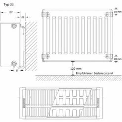Buderus Logatrend C-Profil Kompakt-Heizkörper H 400 Mm L 2300 Mm Typ 33 - 3284/2091 Watt -BUDERUS GESCHÄFT 9177442 5