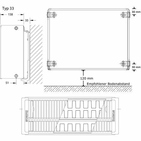 Kompakt-Heizkörper Buderus Logatrend C-Plan H 500 Mm L 2000 Mm Typ 33 - 3329/2120 Watt 7 Kompakt-Heizkörper Buderus Logatrend C-Plan H 500 Mm L 2000 Mm Typ 33 - 3329/2120 Watt – Bild 5