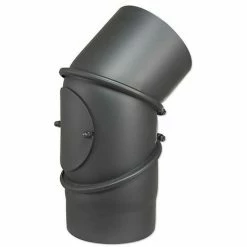 BUDERUS Abgasbogen Einstellbar 0 Bis 90° - Ø 150 Mm Für Kaminofen - Gussgrau, Mit Tür - 80345040