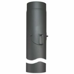 BUDERUS Abgasrohr Für Kaminofen Länge 1000 Mm Ø 150 Mm - Mit Tür Und Drosselklappe - 80345020