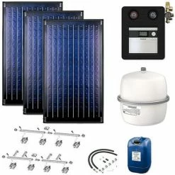 Buderus Solaranlage Logaplus S12 - 3 Kollektoren (7,11m²) SKN4.0-s - KS0110 SC20/2 - Aufdachmontage - 7739606310
